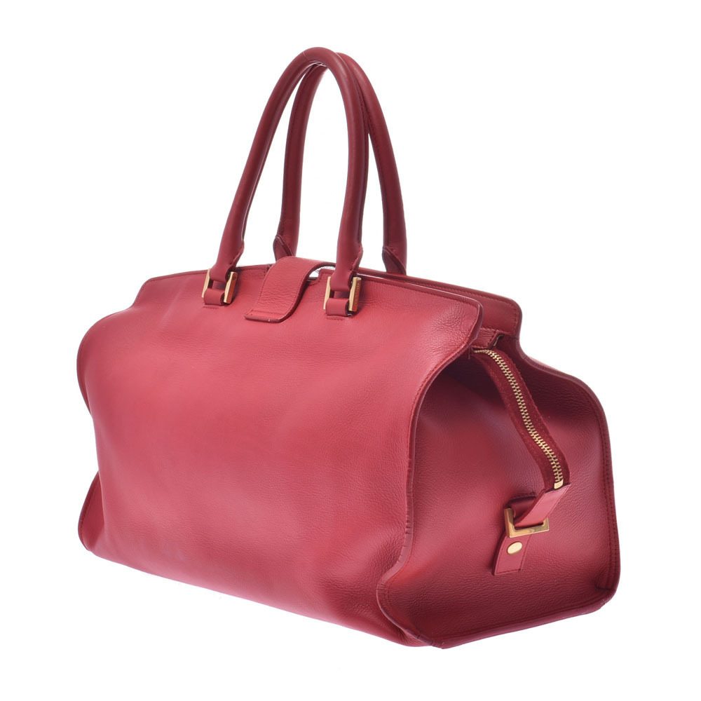 SAINT LAURENT Cabas Y Line Red Calfskin Handbag - Picture 2 of 11